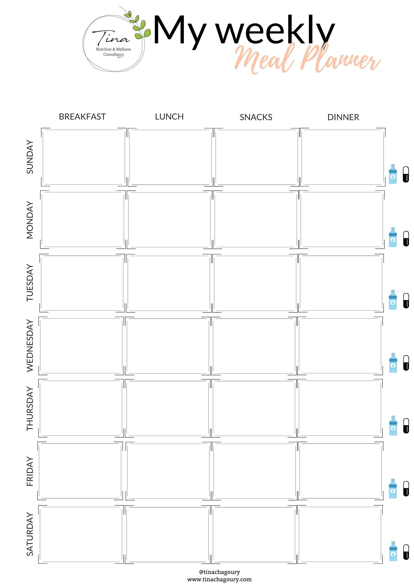 Weekly Family Planner by Tina Chagoury